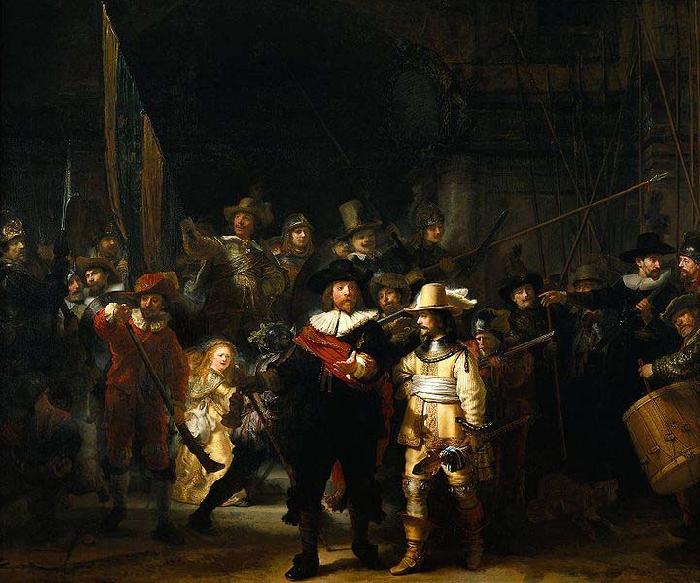 REMBRANDT Harmenszoon van Rijn The Night Watch or The Militia Company of Captain Frans Banning Cocq oil painting picture